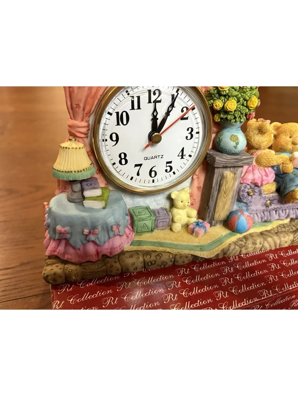 Teddy bear Mantle Clock New Battery Fitted Vgc Storytime Bears 9.5x5.5